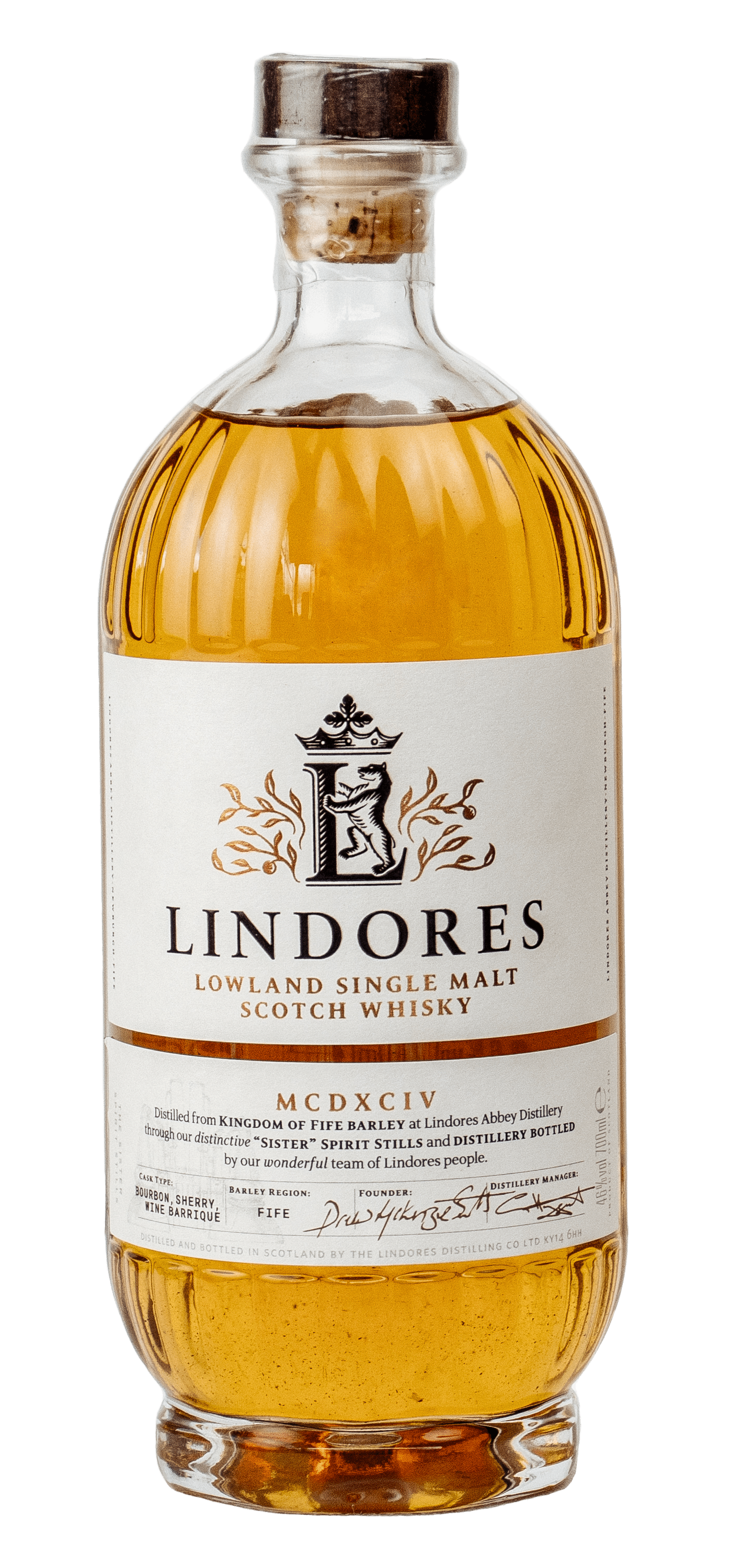 Liquor Loot- Lindores MCDXCIV Lowland Single Malt Scotch Whisky - 1494 (700mL) -
