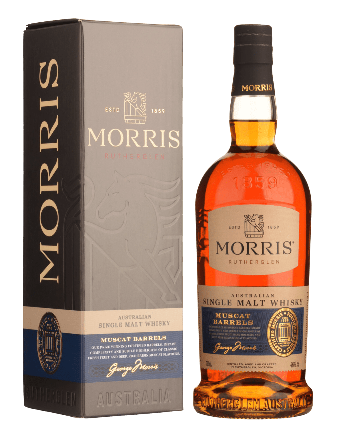 Morris Rutherglen Muscat Barrel Finished Single Malt Australian Whisky (700mL) - Liquor Loot- 