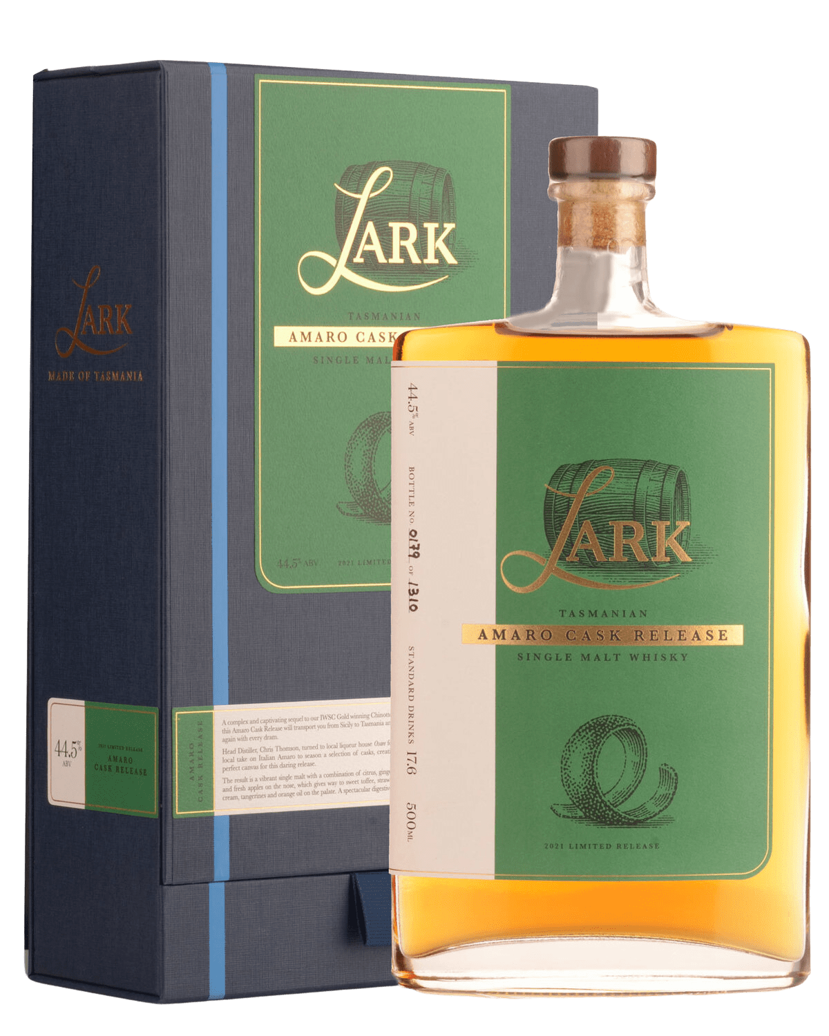 Lark Distillery Limited Edition Amaro Cask Single Malt Australian Whisky (500mL) - Liquor Loot- 