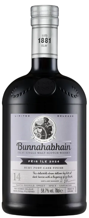 Bunnahabhain Feis Ile 2024 14 Year Old Ruby Port Cask Finish Single Malt Scotch Whisky (700ml)