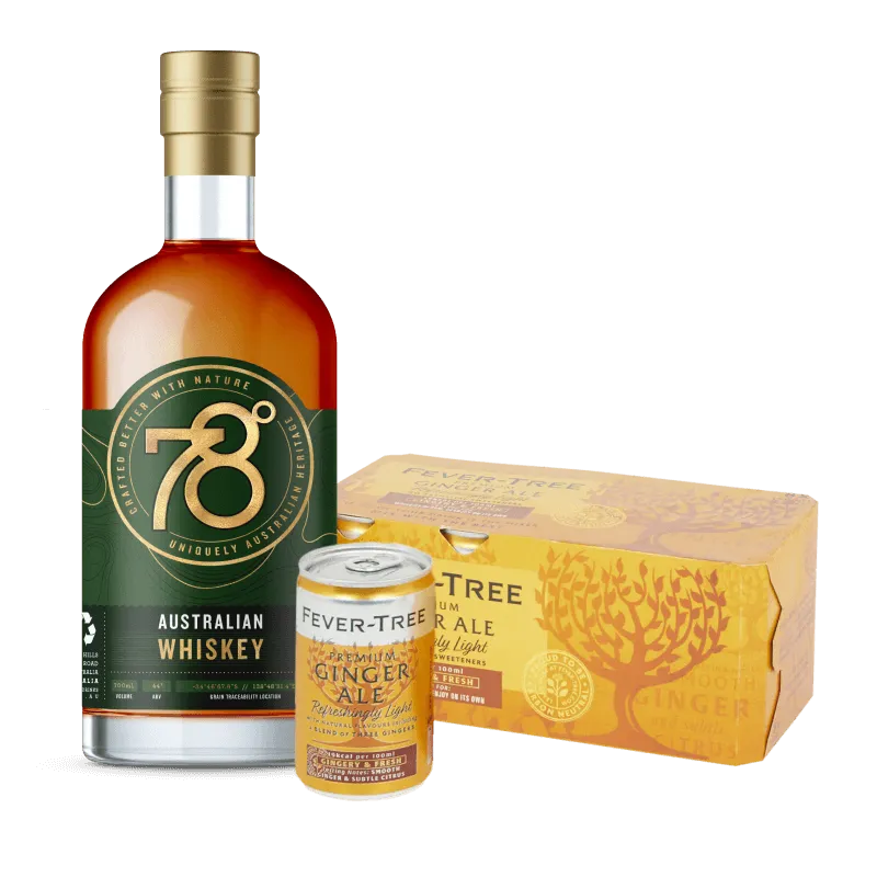  Liquor Loot- 78 Degrees Australian Whiskey & Ginger Ale Bundle -  