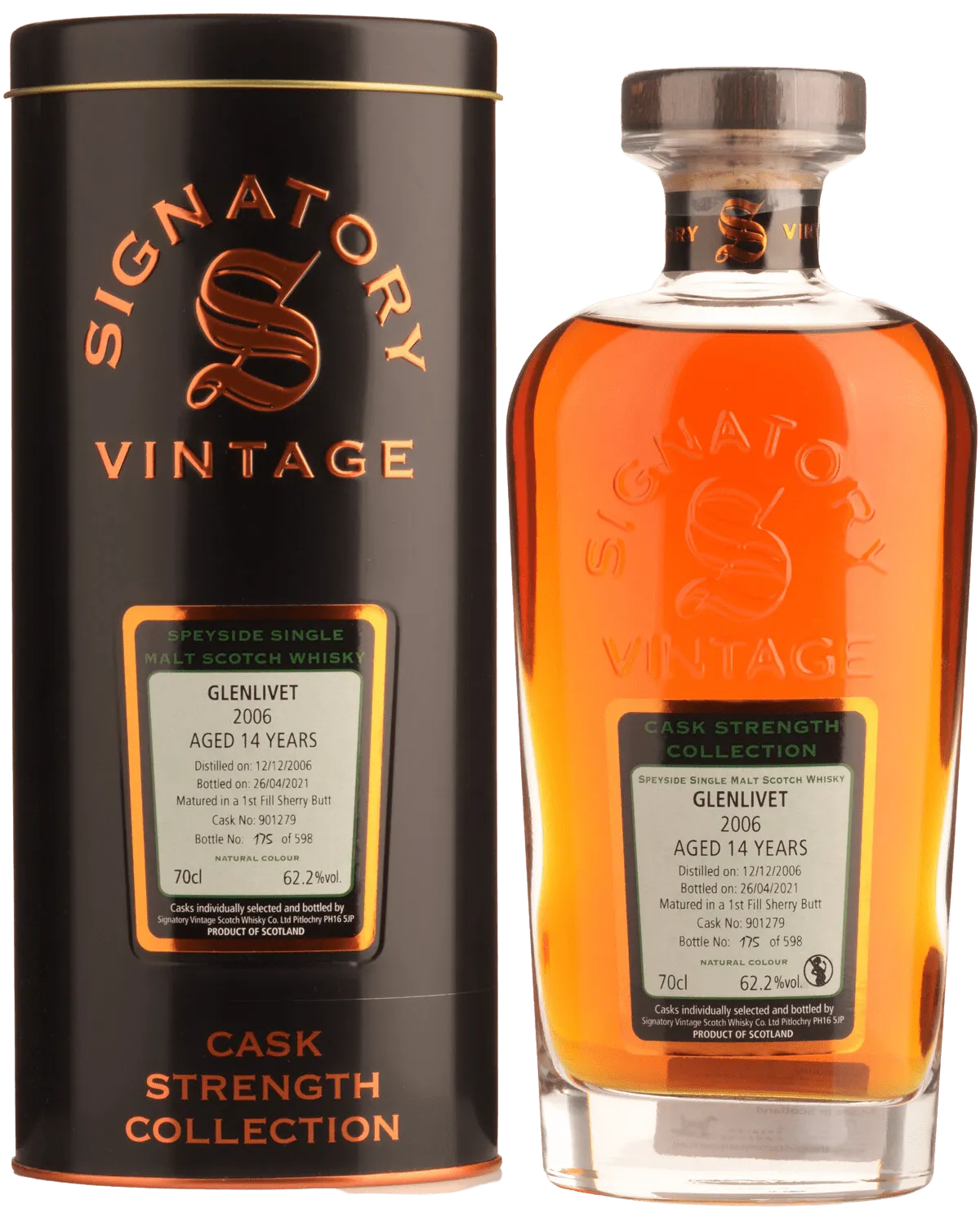  Liquor Loot- 2006 Signatory Vintage Glenlivet 14 Year Old Single Malt Scotch Whisky (700mL) -  