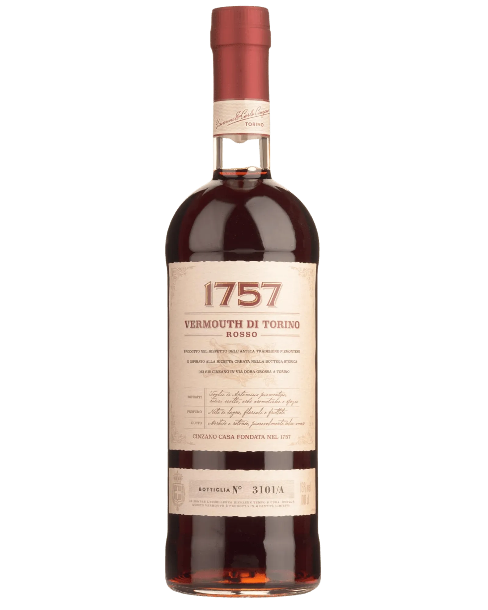  Liquor Loot- Cinzano 1757 Rosso Vermouth di Torino (1000mL) -  