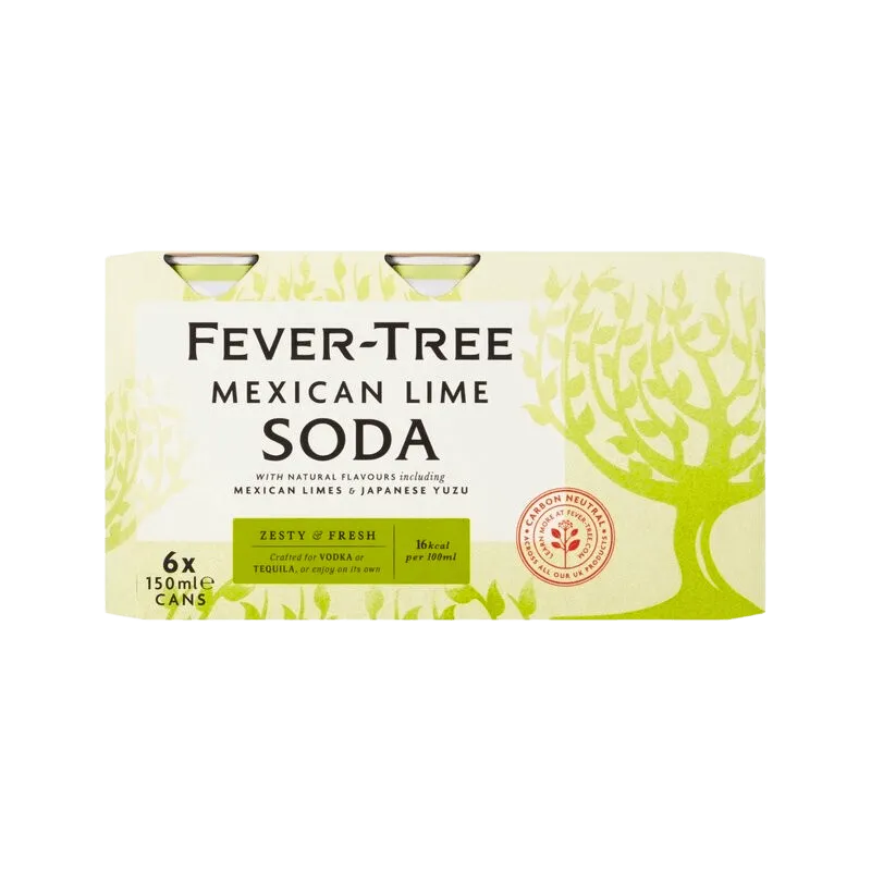  Liquor Loot- Fever-Tree Mexican Lime Soda Water Cans (150ml x 6) -  