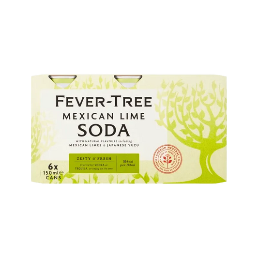  Liquor Loot- Fever-Tree Mexican Lime Soda Water Cans (150ml x 6) -  