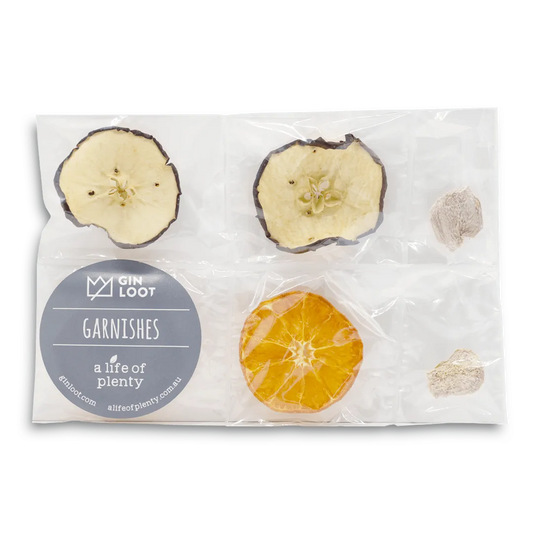  Liquor Loot- Blue Garnish Pairing Pack - Apple, Mandarin & Ginger -  