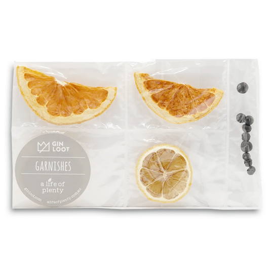  Liquor Loot- Grey Garnish Pairing Pack - Grapefruit, Lemon & Juniper -  
