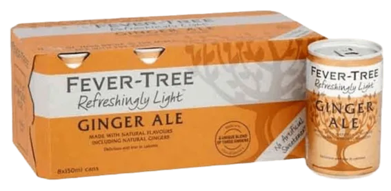  Liquor Loot- Fever-Tree Refreshingly Light Ginger Ale (150ml x 8) -  