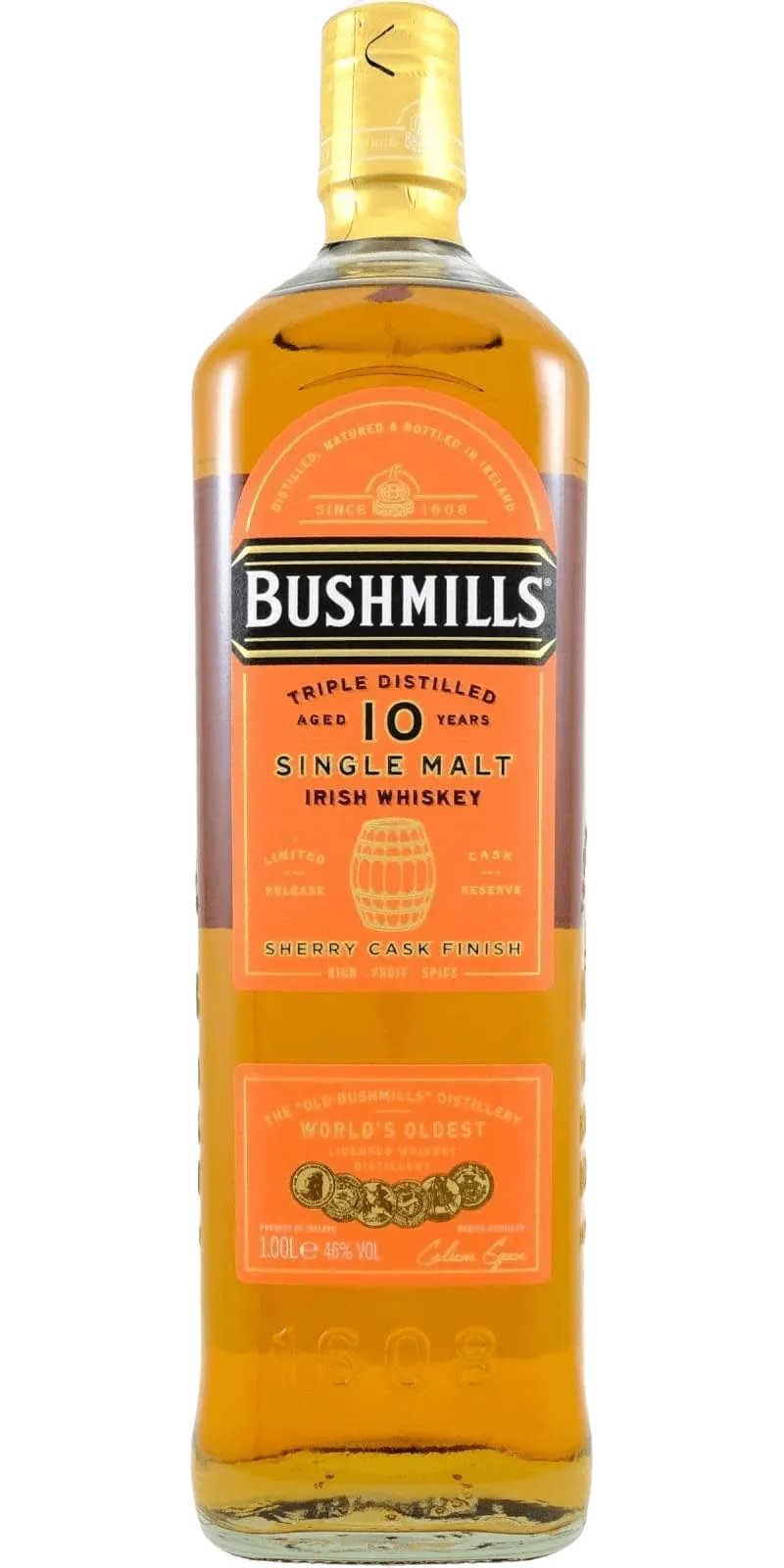  Liquor Loot- Bushmills 10 Year Old Sherry Cask Finish Irish Whiskey (1000mL) -  