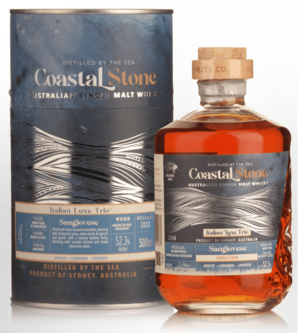 Manly Spirits Coastal Stone 'Italian Series' Sangiovese Expression Single Malt Whisky (500mL) - Liquor Loot- 