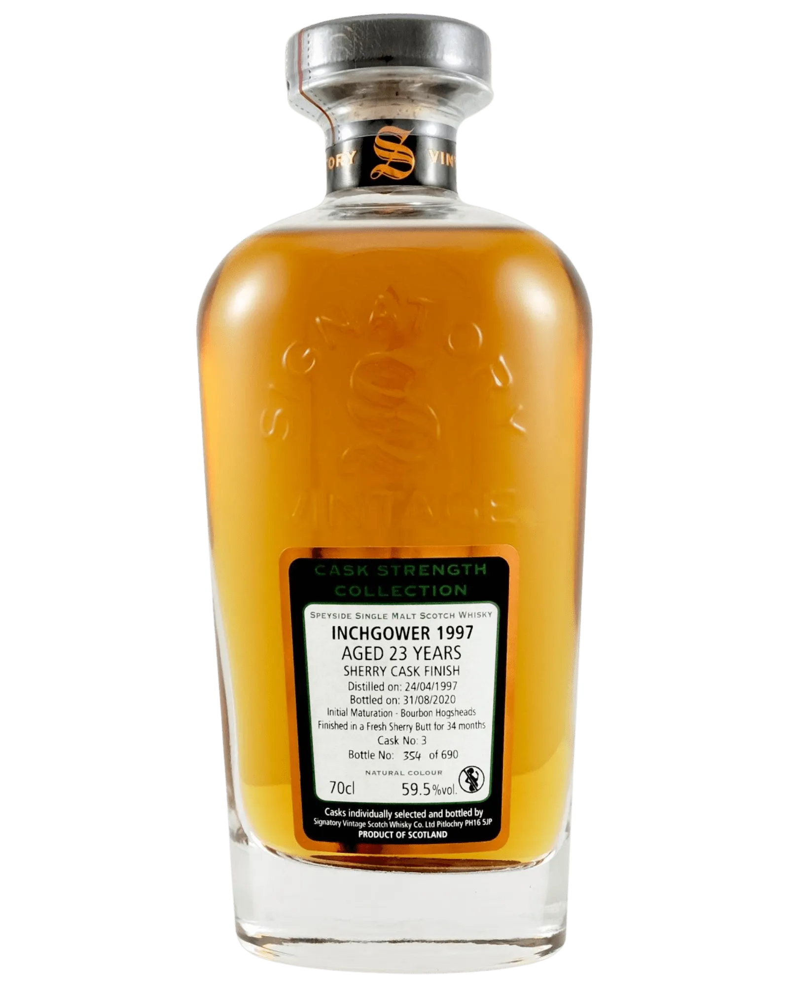 Liquor Loot- Signatory Vintage Cask Strength Inchgower 1997 23 Year Old Single Malt Scotch Whisky (700mL) -  