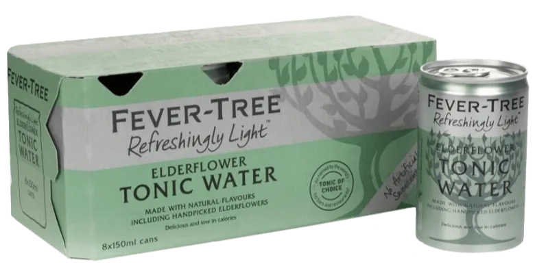  Liquor Loot- Fever-Tree Refreshingly Light Elderflower Tonic Water Cans (150ml x 8) -  