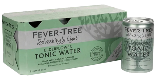  Liquor Loot- Fever-Tree Refreshingly Light Elderflower Tonic Water Cans (150ml x 8) -  