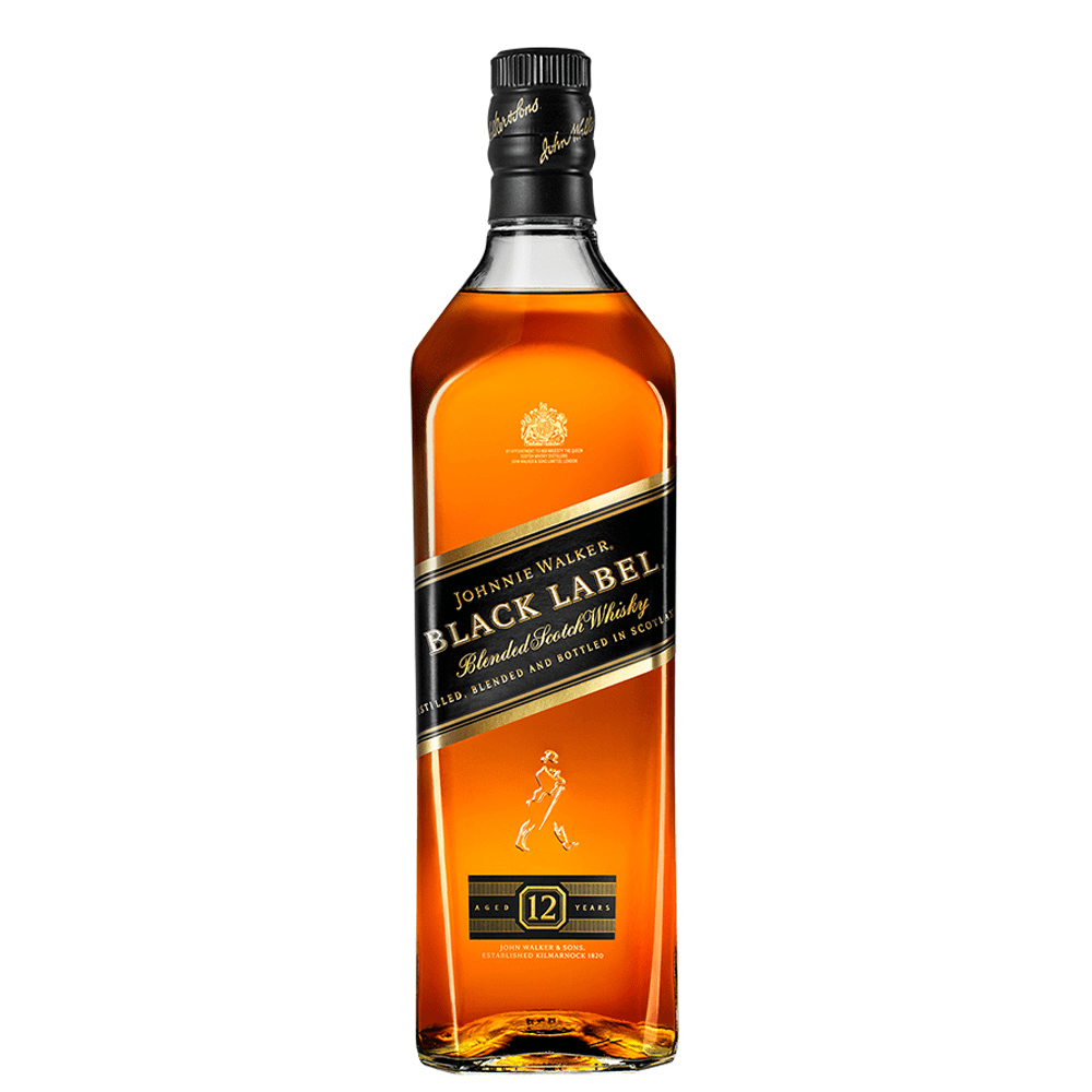 Johnnie Walker Black Label 12 Year Old Blended Scotch Whisky (1000mL) - Liquor Loot- 