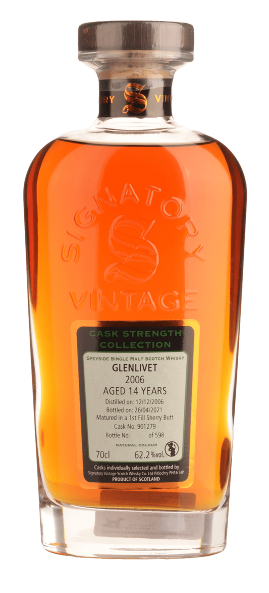 2006 Signatory Vintage Glenlivet 14 Year Old Single Malt Scotch Whisky (700mL) - Liquor Loot- 