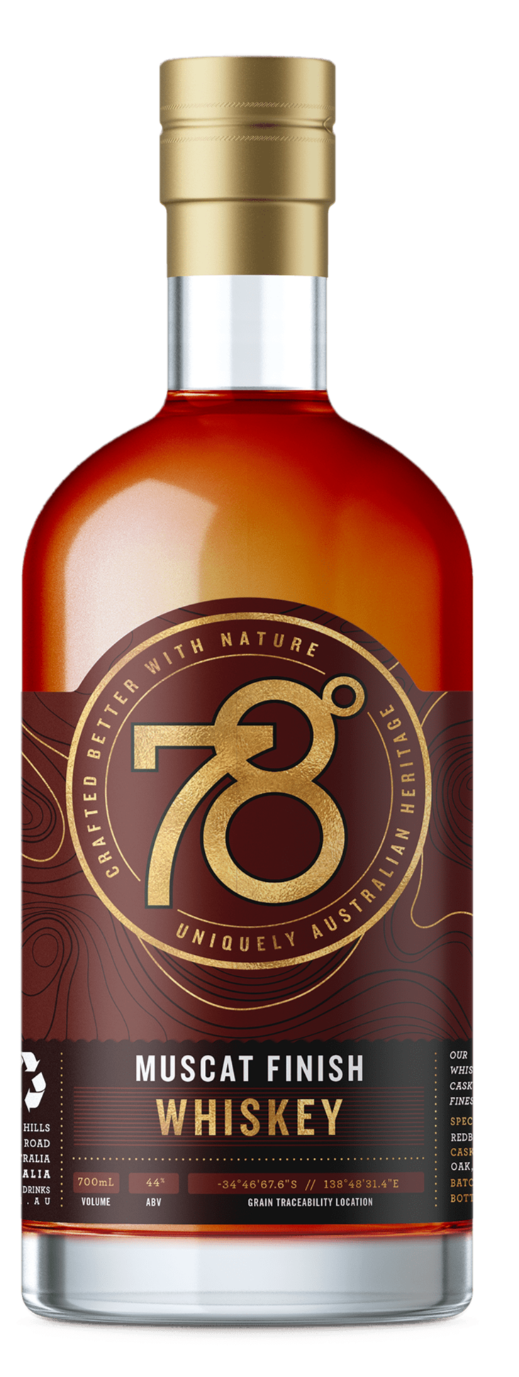 Adelaide Hills Distillery 78 Degrees Muscat Barrel Finish Australian Whiskey (700mL) Liquor