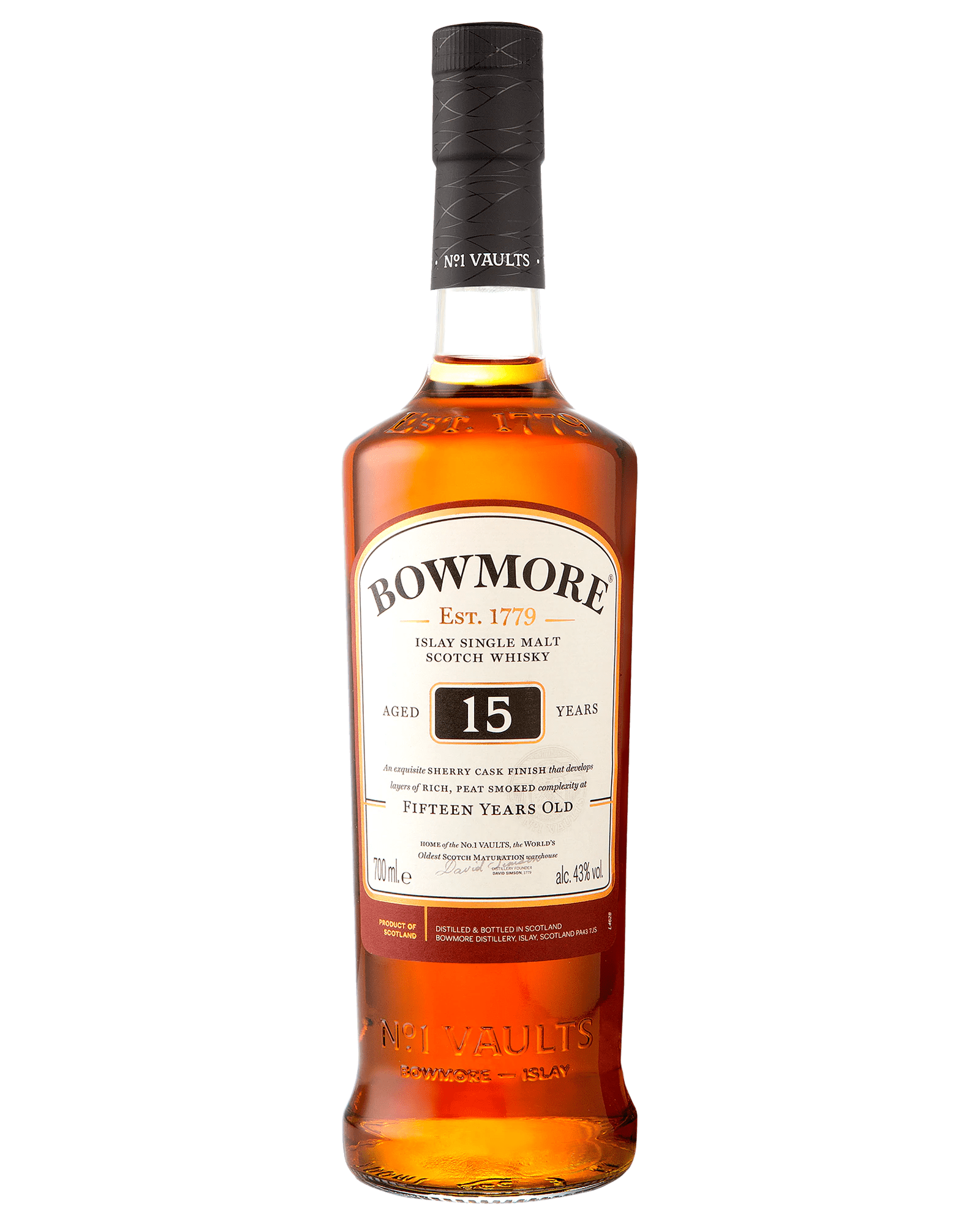 Bowmore Sherry Cask Finish 15 Year Old Single Malt Scotch Whisky (700mL) - Liquor Loot- 