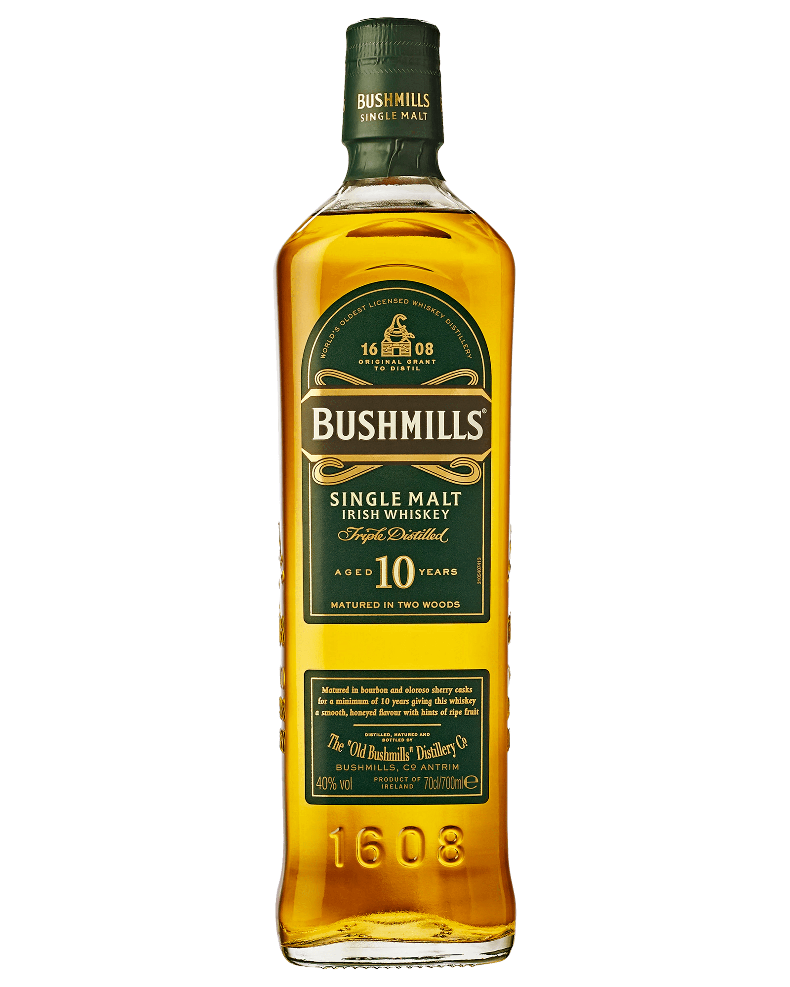 Bushmills 10 Year Old Triple Distilled Single Malt Irish Whiskey (700mL) - Liquor Loot- 